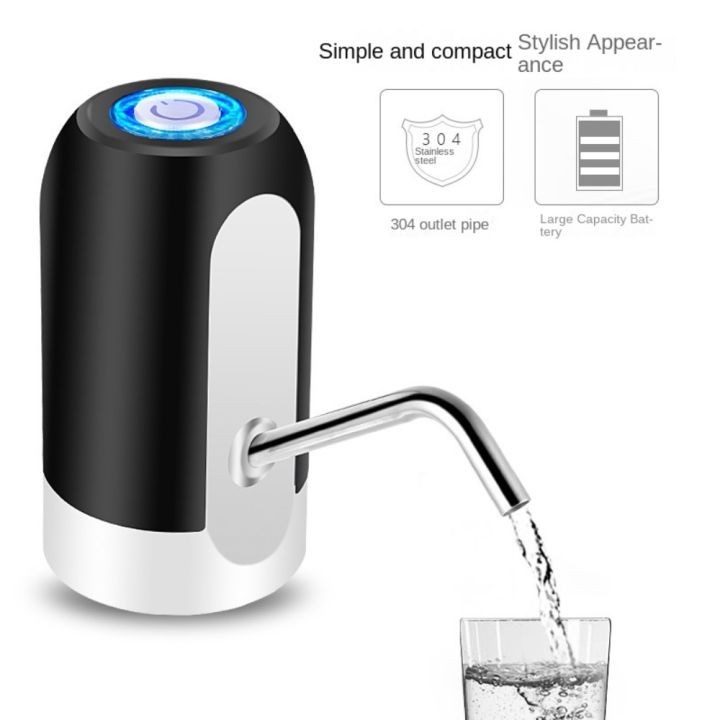 Bomba de agua para botella blanca/negra, con carga USB y interruptor automático, dispensador de bebidas con un solo clic.