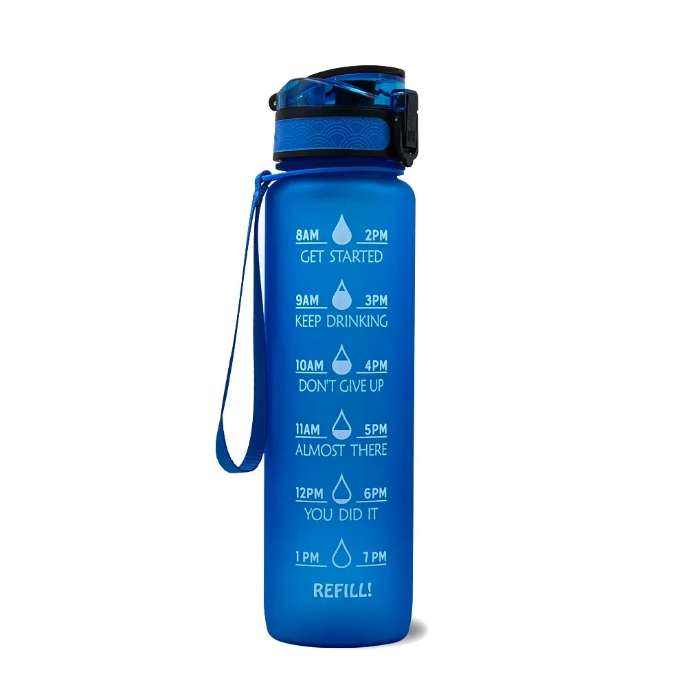Botella de agua Tritan de 1 l con marcador de tiempo