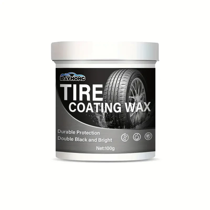 Cera para recubrimiento de neumáticos RayHong - 100 g, brillo negro mejorado y protección