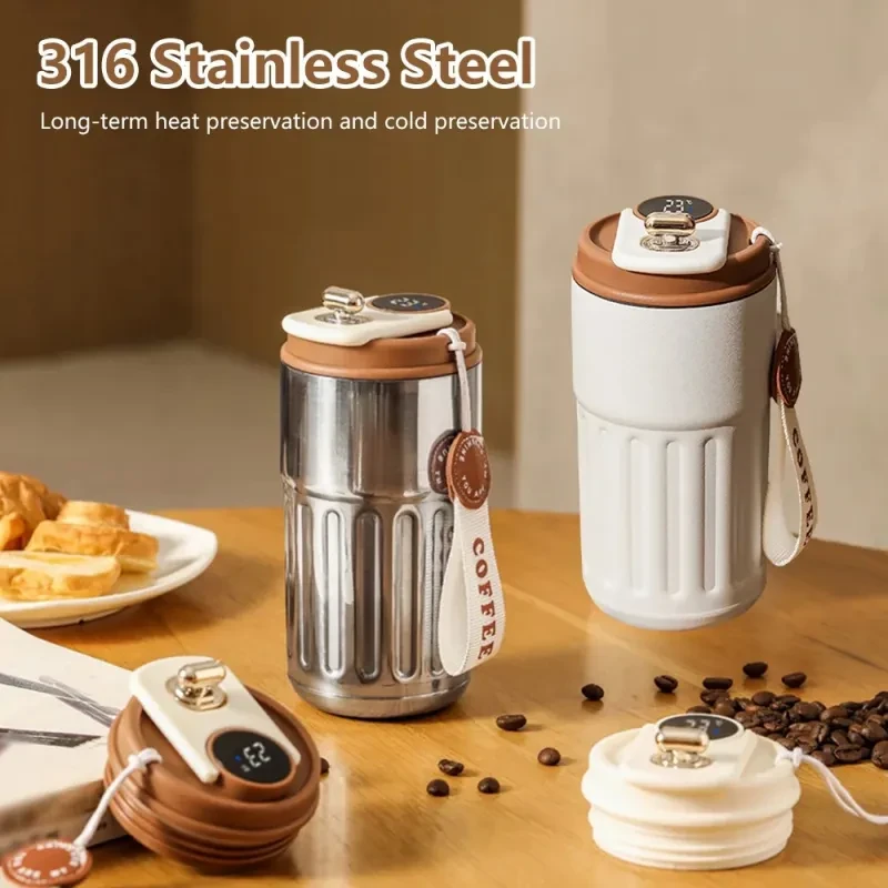 Botella térmica digital inteligente, taza de café portátil