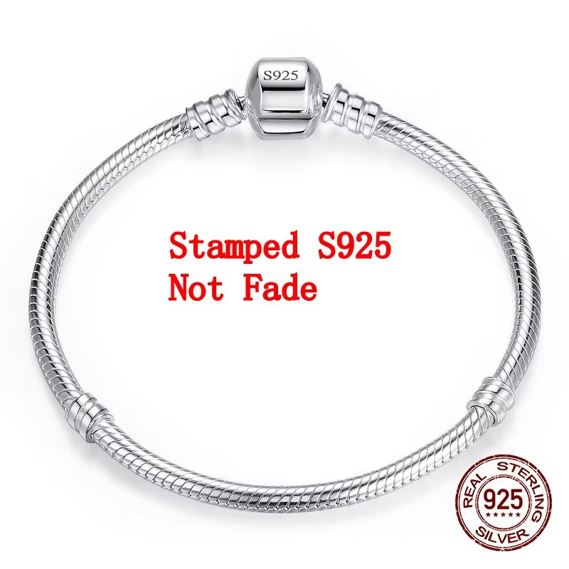 Pulsera de plata de ley 925 con dijes de hueso de serpiente, original y hecha a mano, para mujer.
