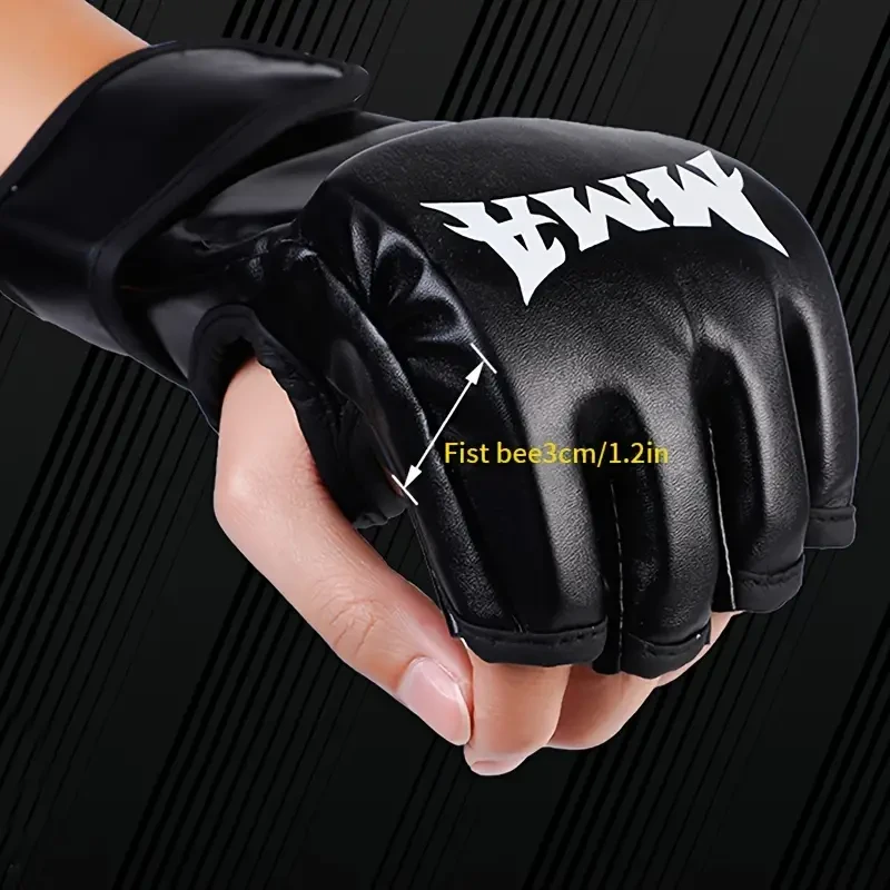 2 guantes de boxeo de entrenamiento Sanda de medio dedo