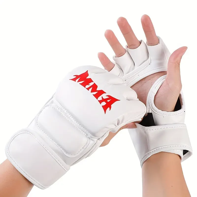 2 guantes de boxeo de entrenamiento Sanda de medio dedo