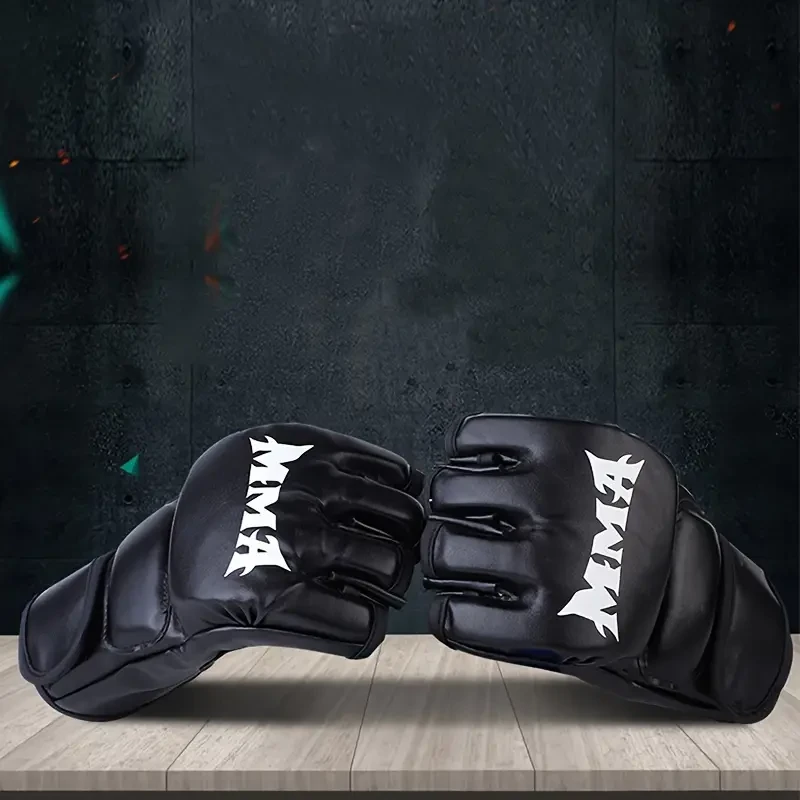 2 guantes de boxeo de entrenamiento Sanda de medio dedo