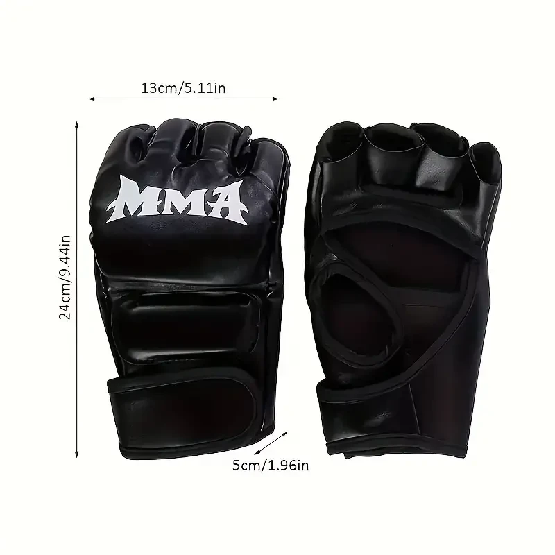 2 guantes de boxeo de entrenamiento Sanda de medio dedo