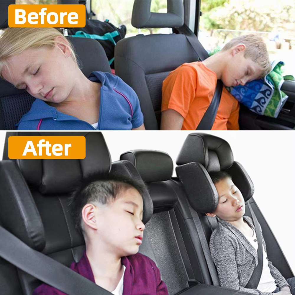 Almohada para reposacabezas de coche, con ángulo ajustable, para viajes, con memoria, para niños y adultos