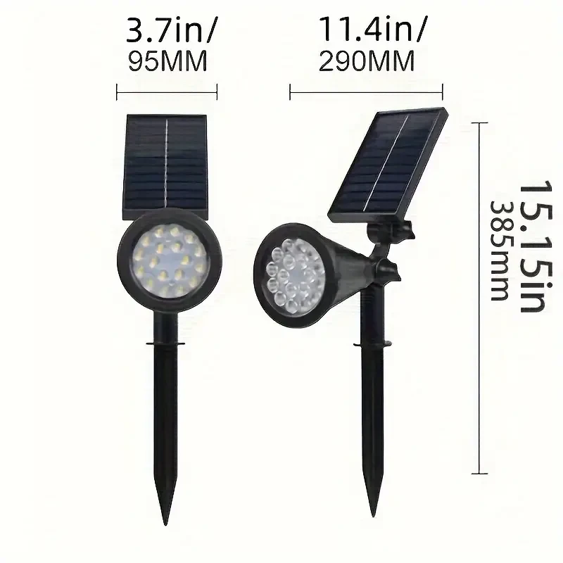 Luces solares superbrillantes para árboles de exterior - Luces de césped con degradado de color