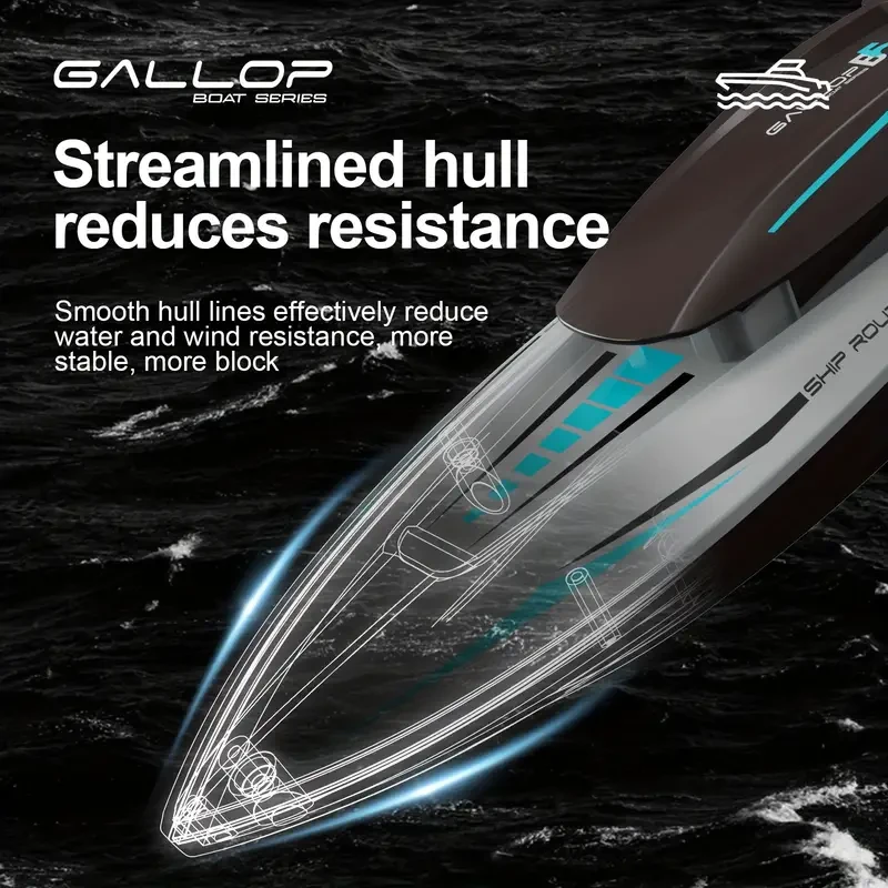 Barco RC con dos motores y 4 canales, 2.4G, alta velocidad, 25 km/h, dirigible de control remoto para piscinas y lagos, regalo de Halloween y Navidad para adultos.