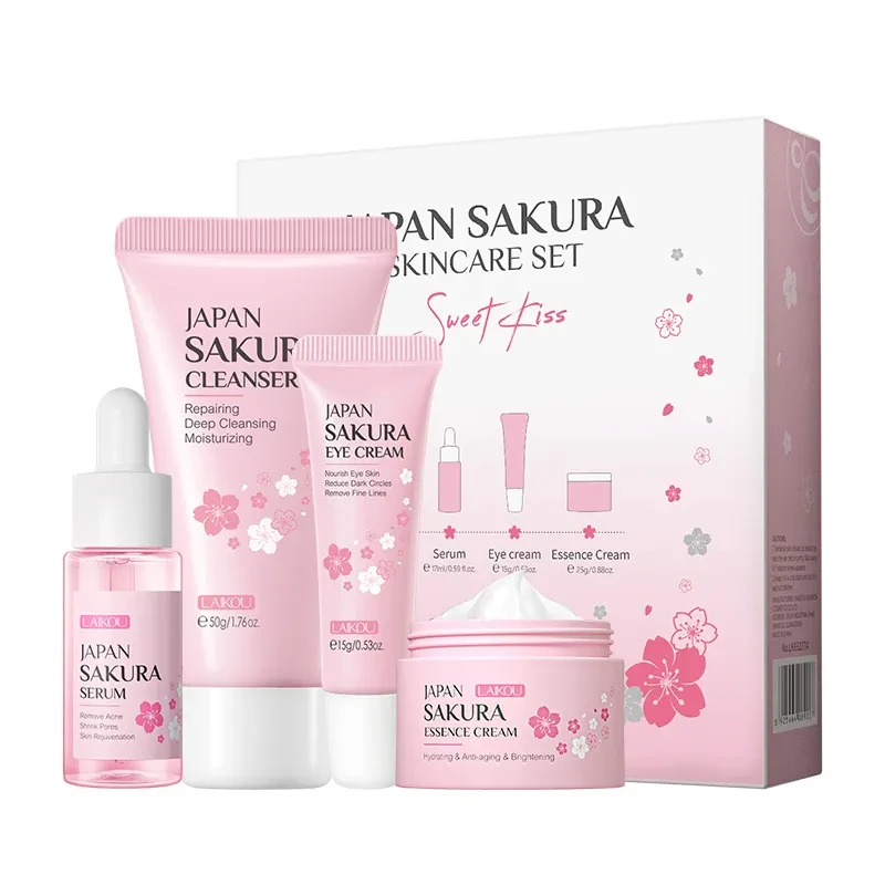 Set de cuidado de la piel de 4 piezas Crema limpiadora para ojos Crema facial