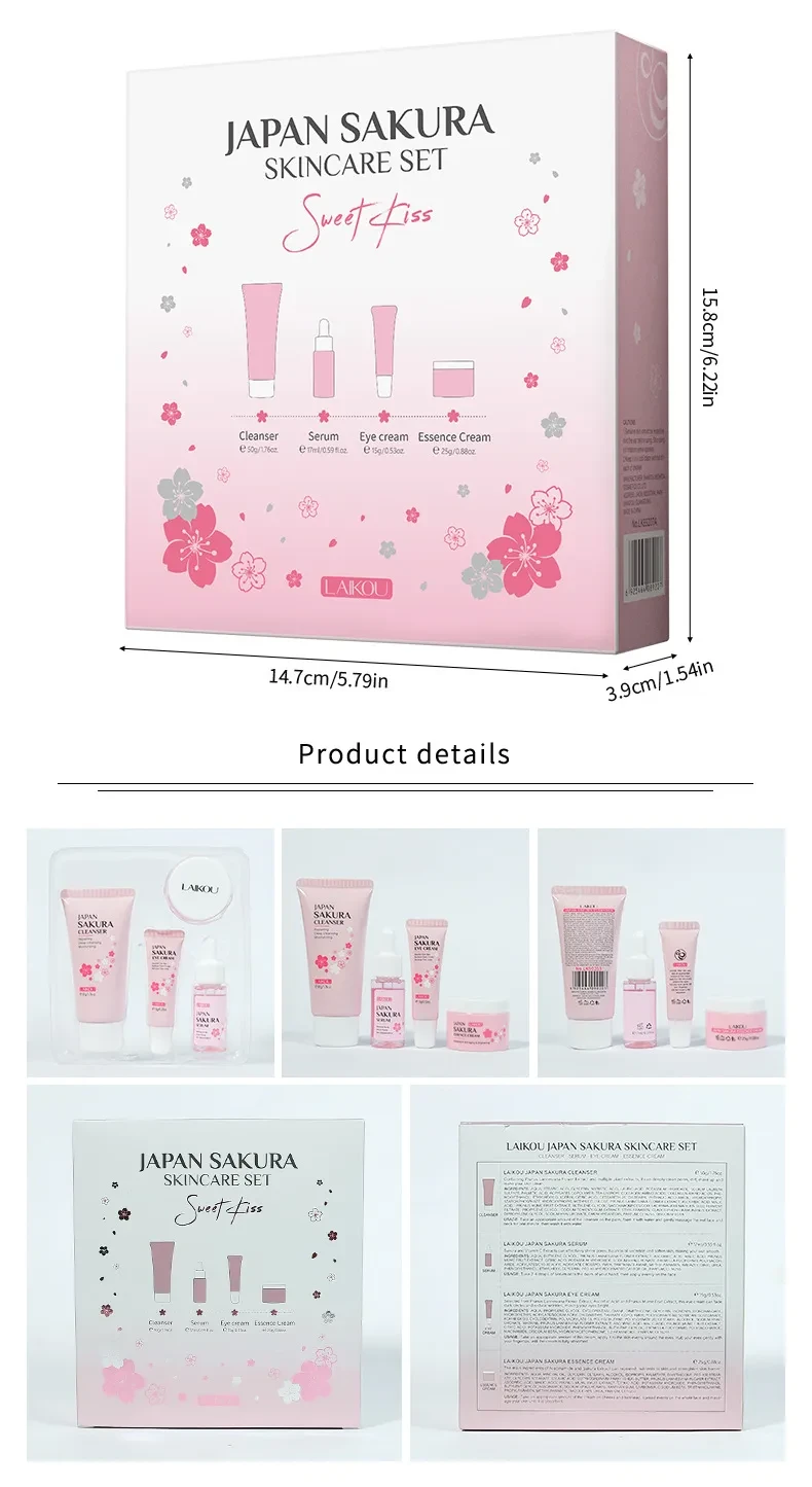 Set de cuidado de la piel de 4 piezas Crema limpiadora para ojos Crema facial