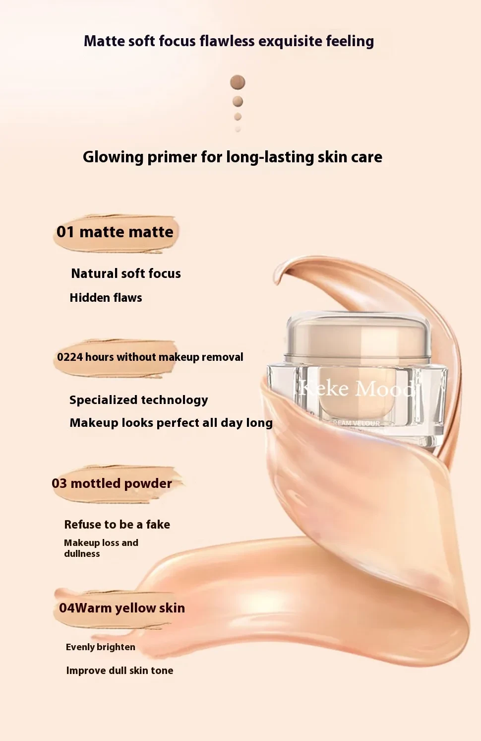 Base de maquillaje en crema para piel Maquillaje en crema Maquillaje a prueba de manchas