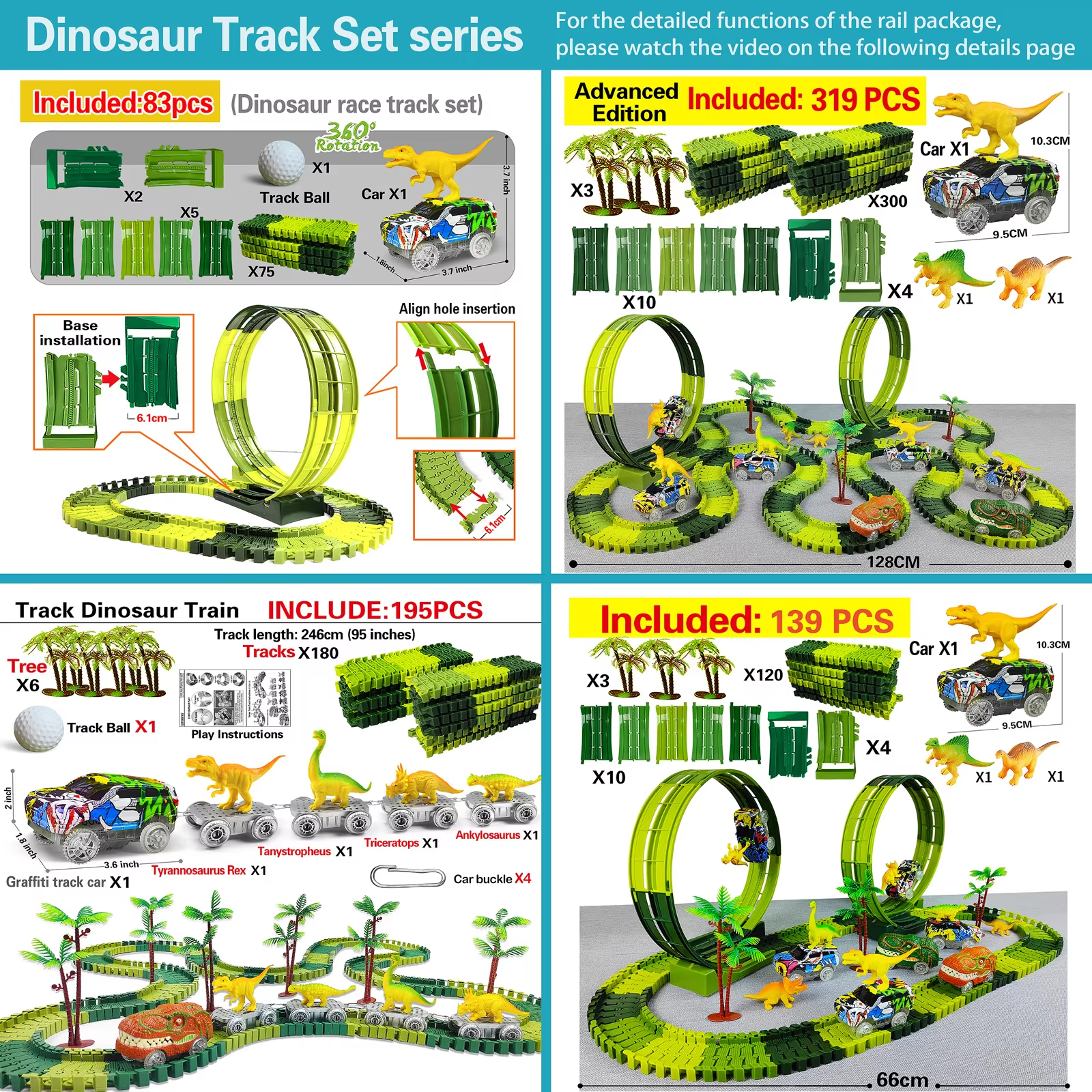 Coche de dinosaurio eléctrico de escalada mágico, pista de tren de juguete, juego de coches de carreras flexibles con luz intermitente, coche de alta calidad, juguete para niños