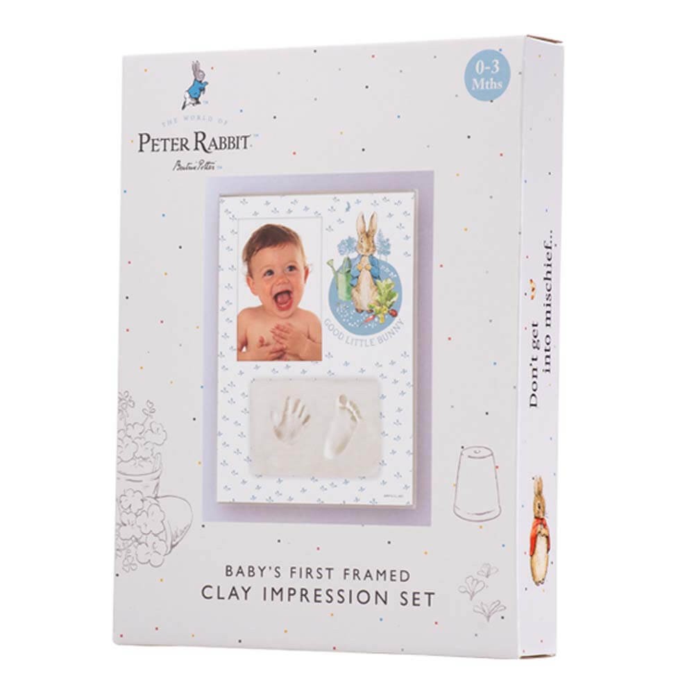 Primer set de impresión de arcilla enmarcada de Peter Rabbit Baby