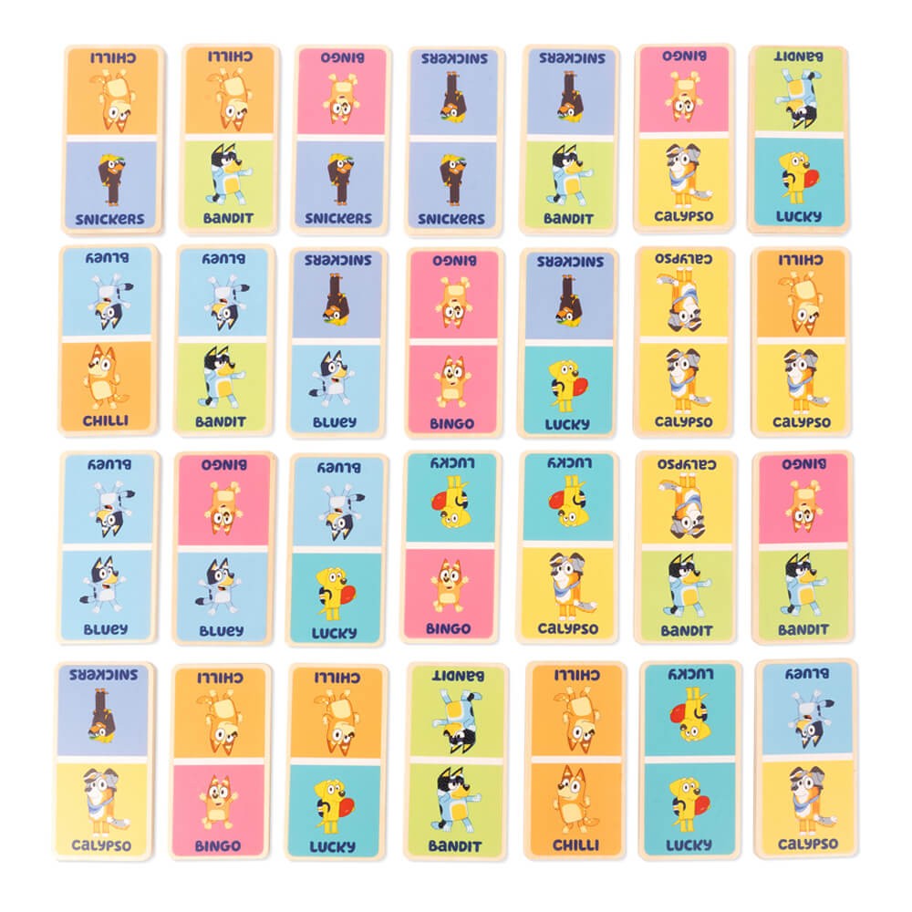 Dominó de madera azul