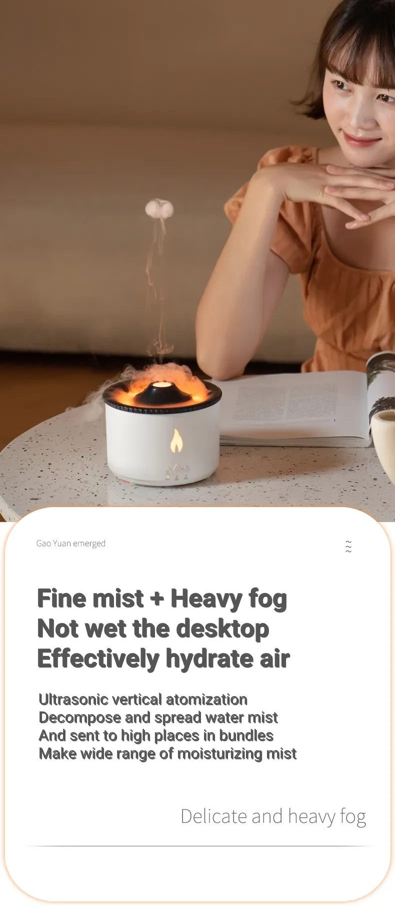 Humidificador ultrasónico de aceites esenciales