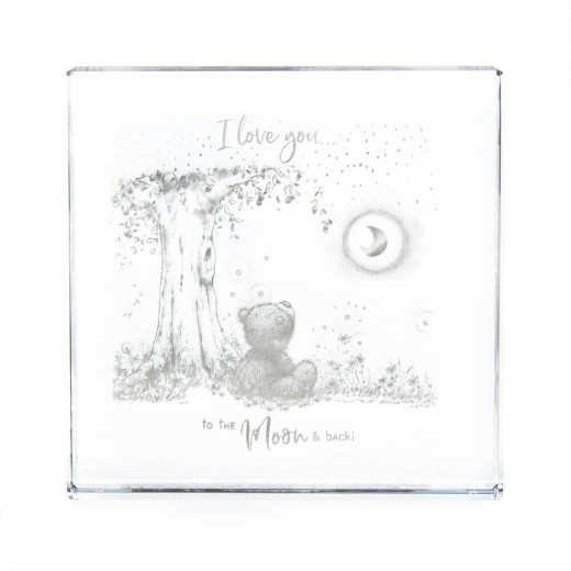 Firma: Juego de vela y placa de cristal Moon & Back