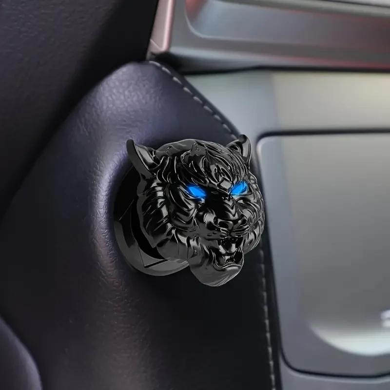 Cubierta del botón de arranque del motor del coche con forma de cabeza de tigre