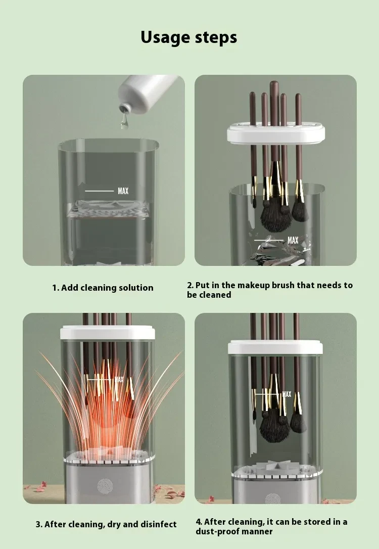 Dispositivo eléctrico de limpieza de brochas de maquillaje