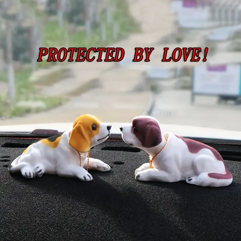 Decoración para coche con forma de perro que menea la cola