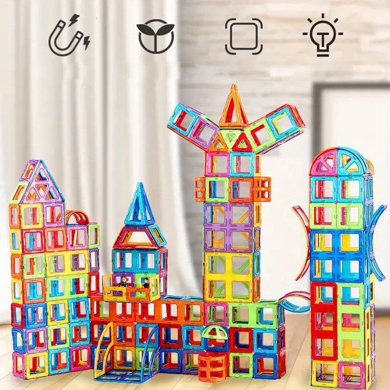 Bloques de construcción magnéticos de gran tamaño, juguetes educativos de diseño DIY para niños, regalo de Navidad, Halloween y Acción de Gracias, regalo de Pascua.