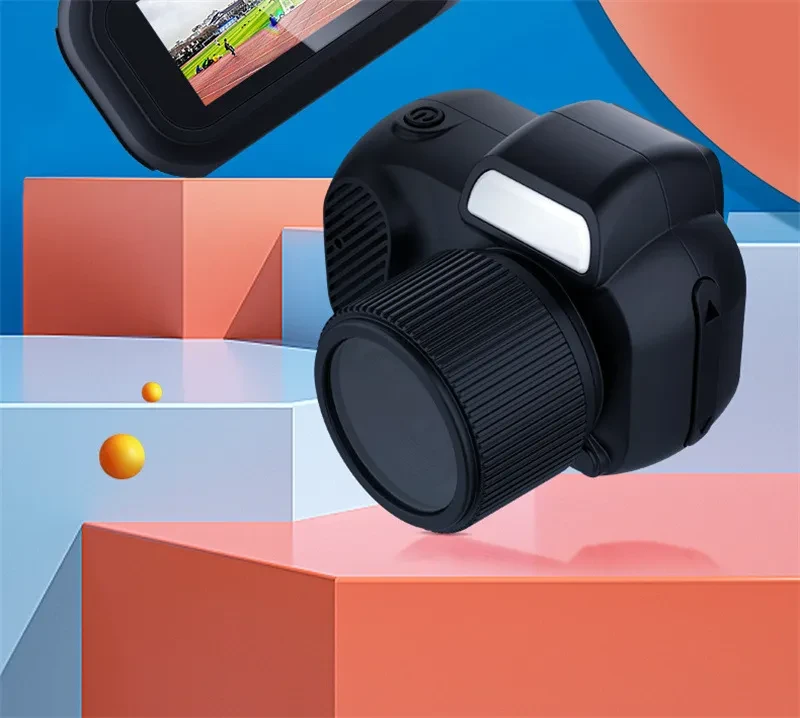 Mini cámara retro con pantalla para interiores, exteriores, 1080p HD, portátil, muy pequeña, compatible con vídeo, regalos navideños