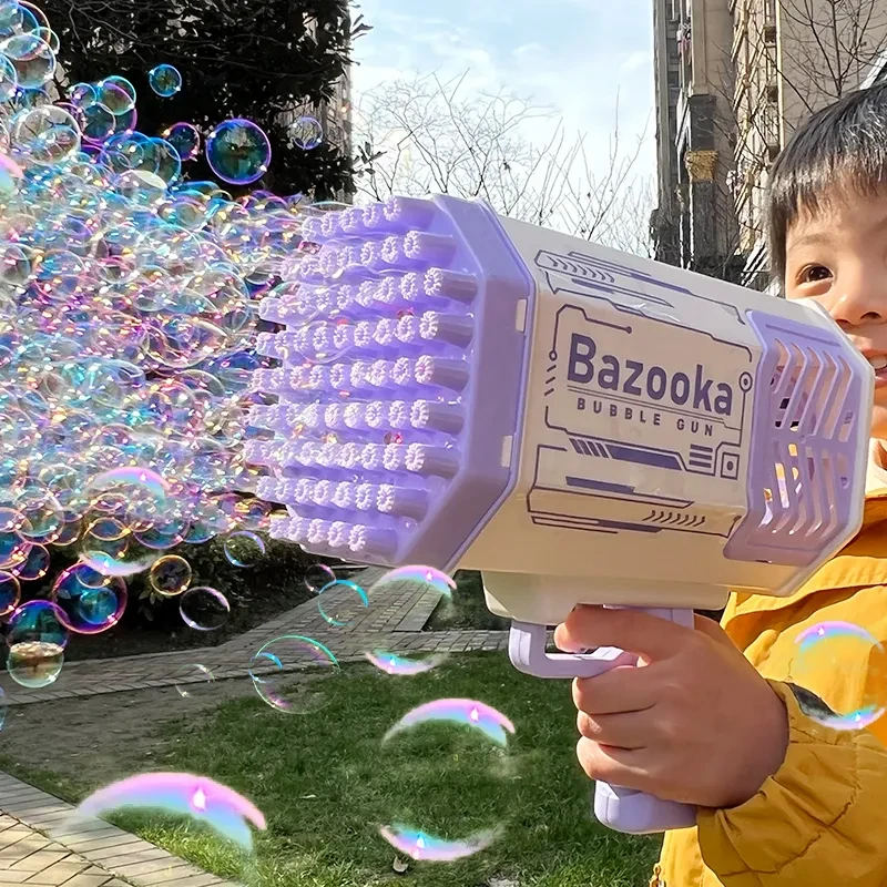 Máquina de burbujas de jabón Bubble Gun Rocket de 69 agujeros