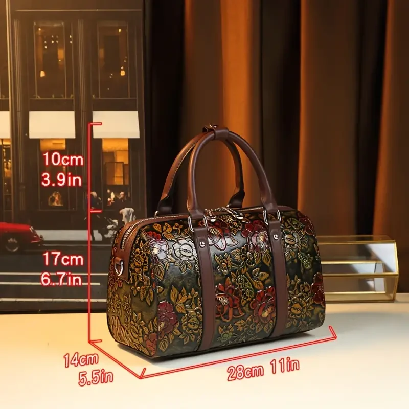 Bolso Boston vintage floral para mujer