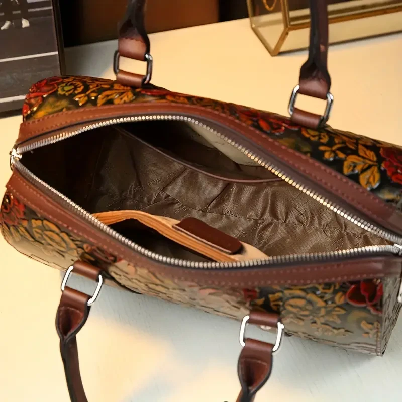 Bolso Boston vintage floral para mujer