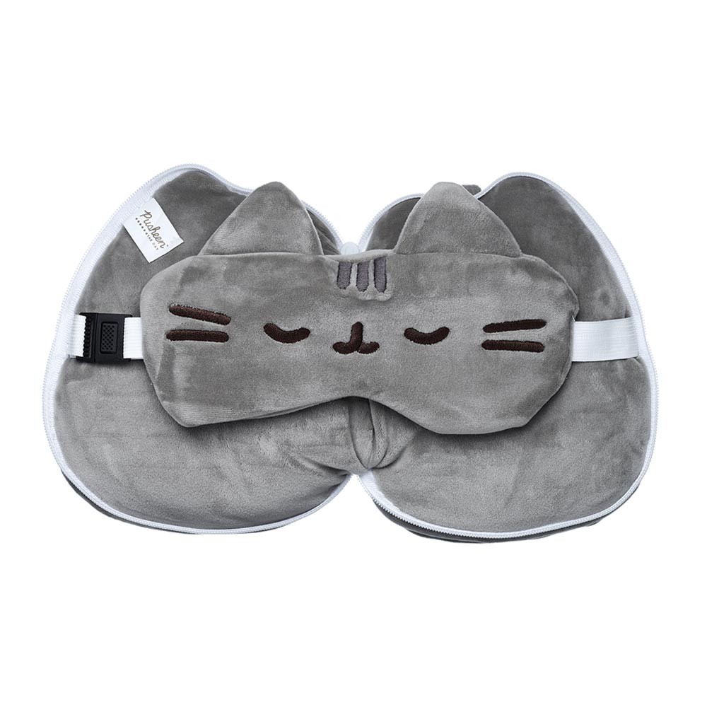 Relaxeazzz Pusheen - Juego de almohada de viaje y antifaz