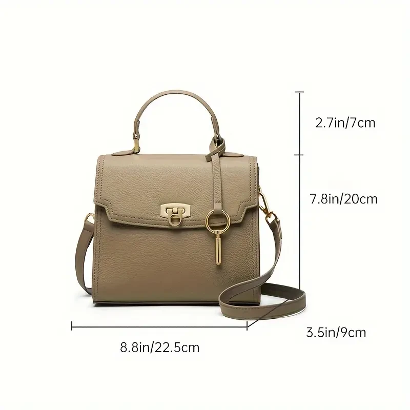 Bolso de mano de piel auténtica