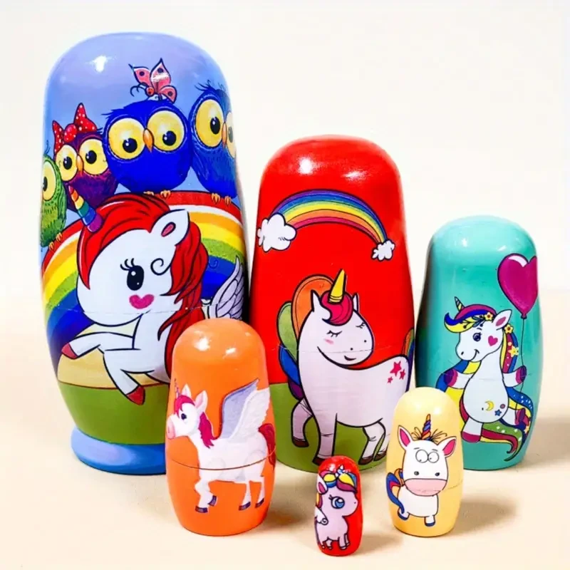 Muñecas de madera de unicornio: decoración festiva y única para el hogar, juguete artesanal para niños, perfecto para Navidad, Halloween, Acción de Gracias, cumpleaños y regalos de fiesta.