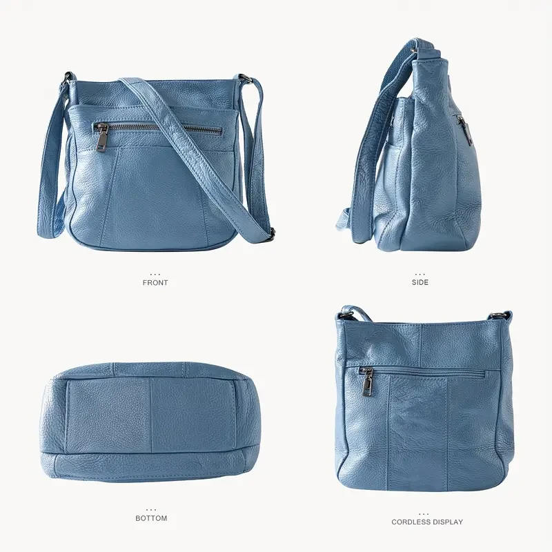 Bolso bandolera de piel auténtica