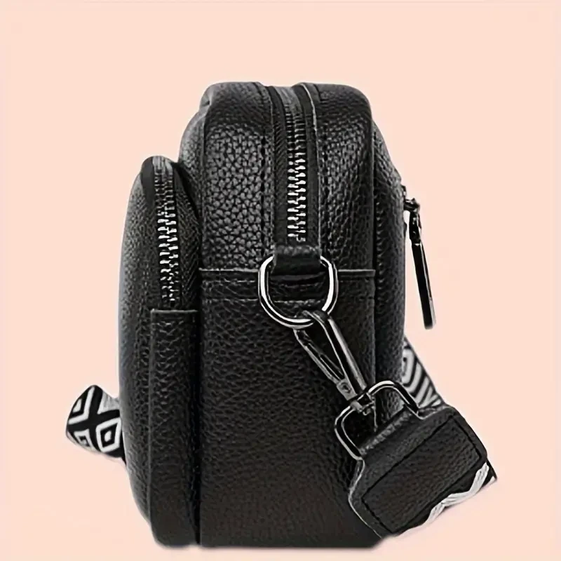 Elegante bolso bandolera de piel auténtica