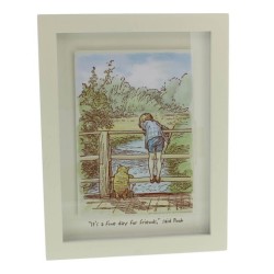 Placa de pared clásica de Winnie the Pooh: Un buen día para los amigos