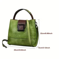 Bolso bandolera vintage de piel auténtica para mujer