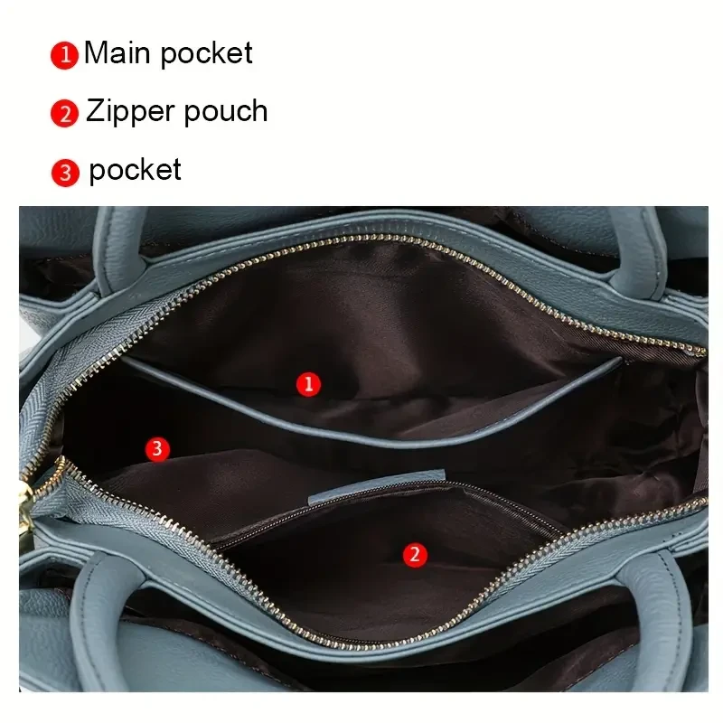 Elegante bolso de mano para mujer de piel sintética auténtica con relieve de rosa