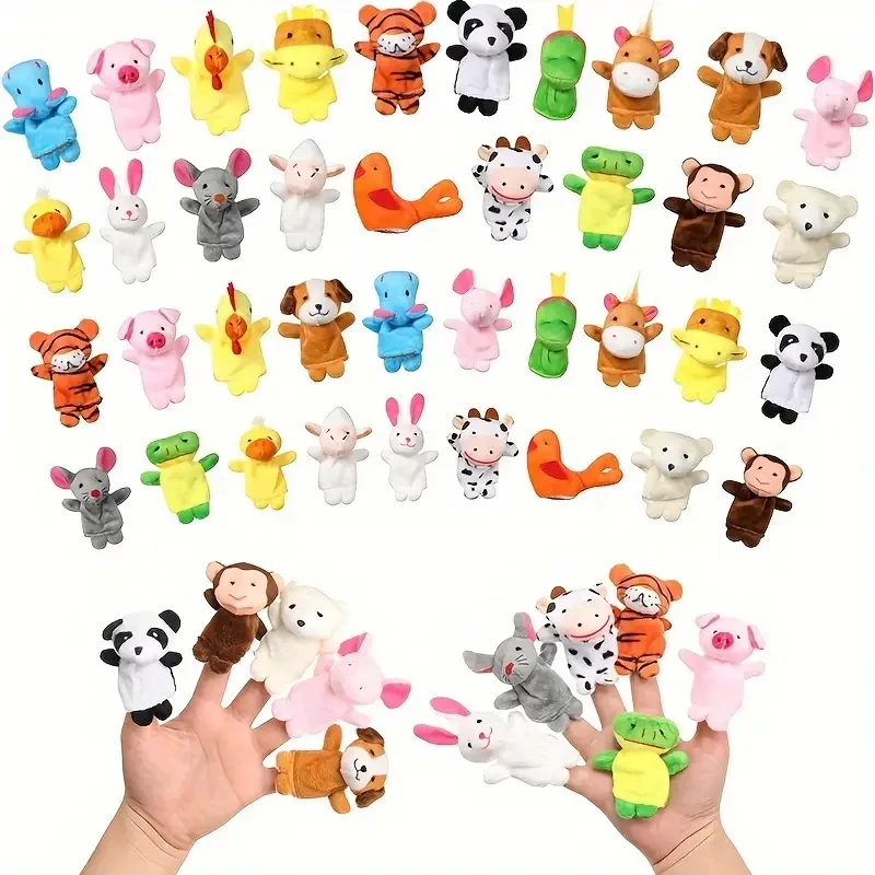 Juego de títeres de dedo de 8/16 piezas: peluches suaves para niños, mini muñecos de peluche para niños y niñas, perfectos para actuaciones, juegos, fiestas escolares y regalos de Navidad y Pascua.