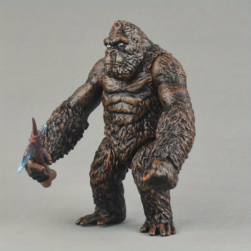 Figuras de acción animadas de animales: gorilas blancos y negros en batalla con hacha - Material ABS