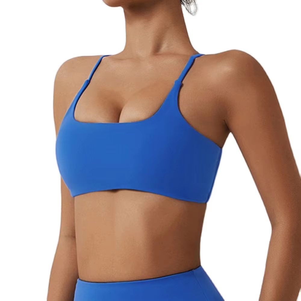 NCLAGEN Sujetador deportivo para mujer, sexy, con tirantes cruzados en la espalda, gran soporte, ropa interior de yoga, running, fitness, gimnasio, bralette acolchado