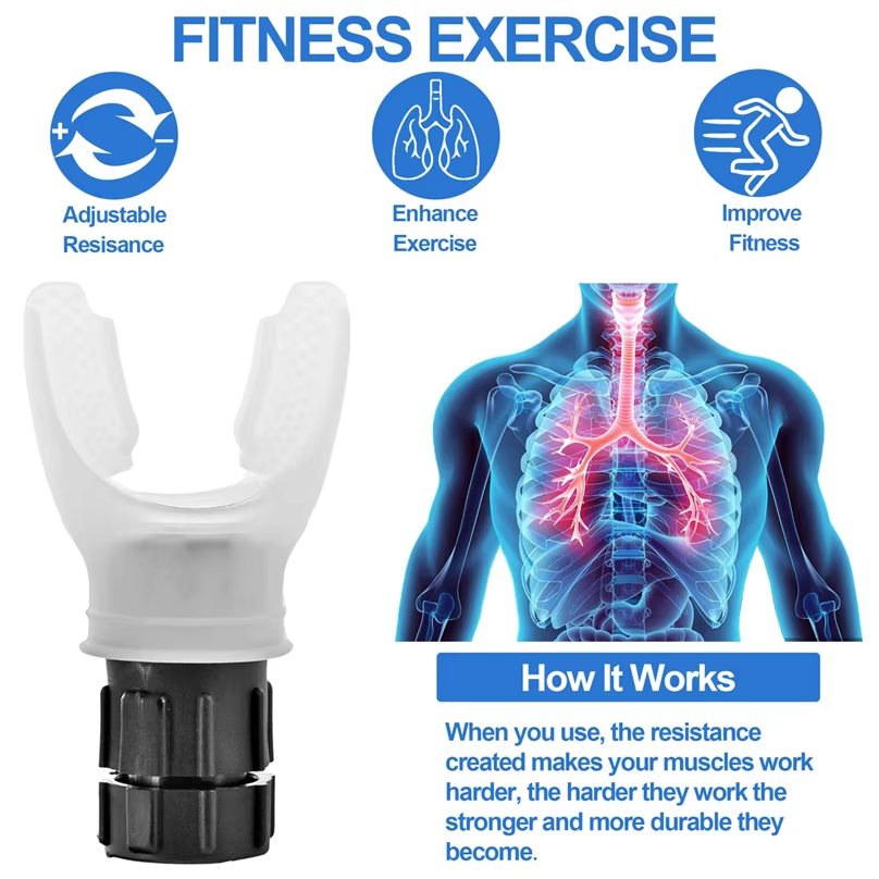 Entrenador de respiración Flexor pulmonar Ejercitador de fitness duradero Aumenta la capacidad pulmonar Respiración Niveles ajustables Respiración profunda