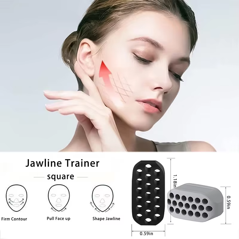 Ejercitador de mandíbula de silicona, tonificador facial y pelota de fitness para la mandíbula, equipo para tonificar el cuello, herramienta de belleza facial, ejercitador de papada.