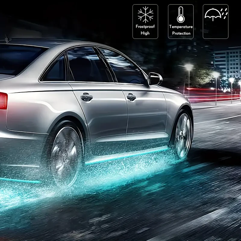 4 tiras de luces de neón para debajo del coche (control por aplicación)