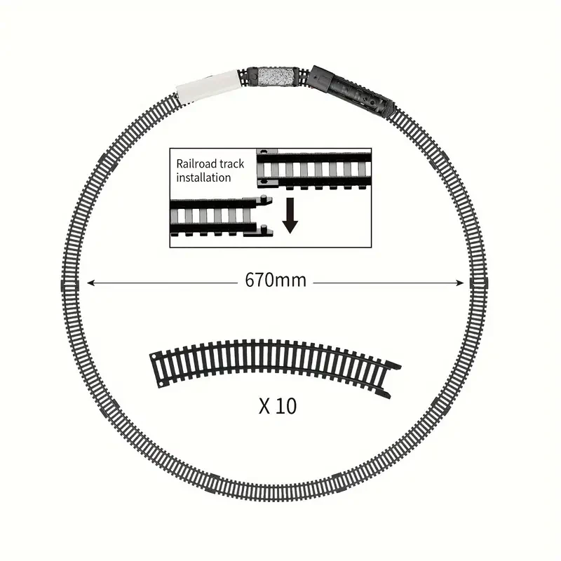 Tren eléctrico de juguete a vapor - Modelo ABS negro con funcionamiento manual