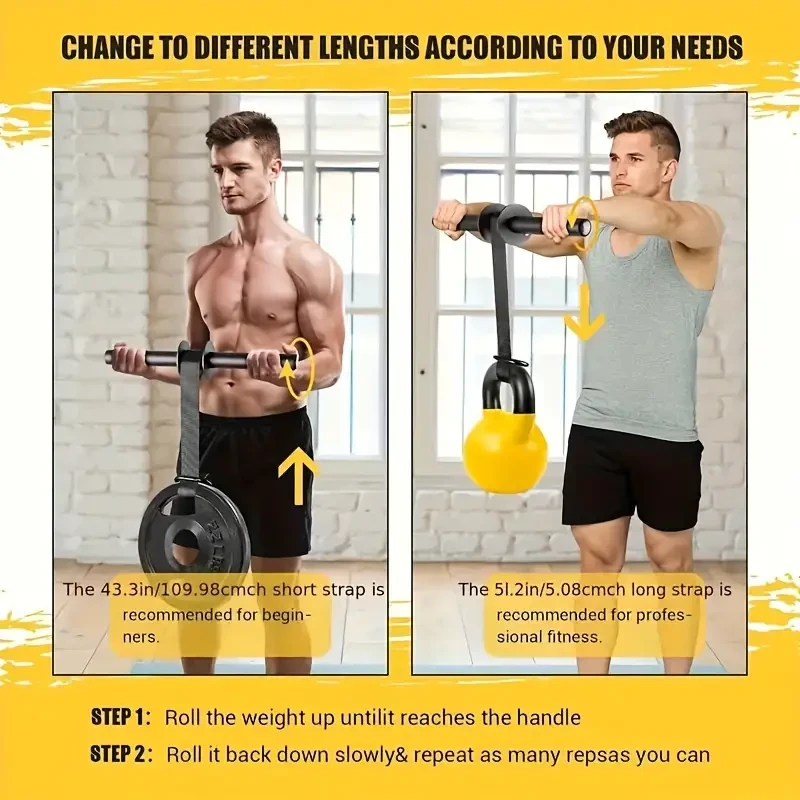 Fortalecedor de muñeca y antebrazo de hierro - Barra de entrenamiento muscular