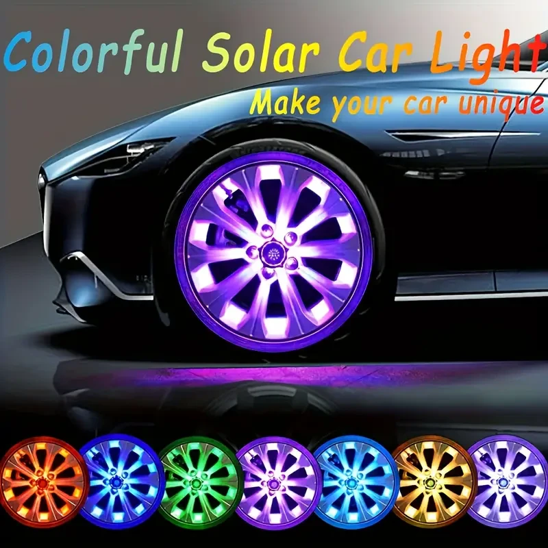 Luz ambiental LED para rueda de coche solar con colores deslumbrantes