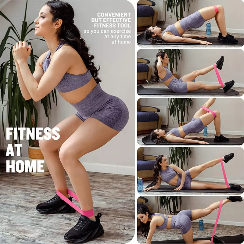 Gimnasio con bandas elásticas, equipo de entrenamiento físico, bandas de resistencia para yoga, ejercicios de volumen, entrenamiento en el gimnasio, culturismo, pilates