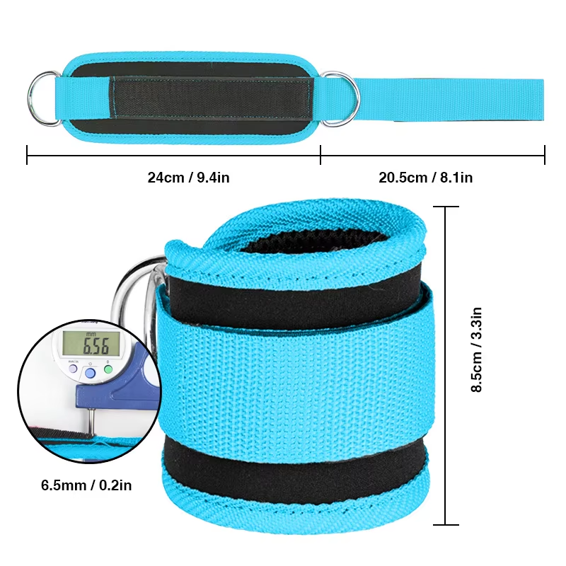 Correas de cable para tobillos con doble anilla en D para entrenamientos en gimnasio, glúteos, piernas, entrenamiento de fuerza, soporte de seguridad deportiva, abductores.