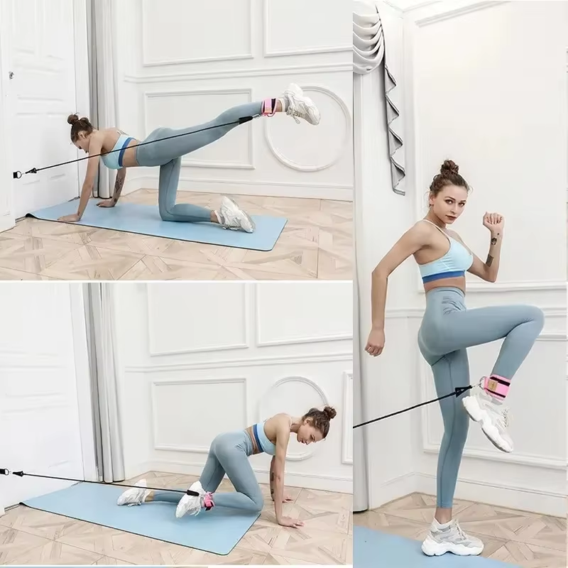 Correas de cable para tobillos con doble anilla en D para entrenamientos en gimnasio, glúteos, piernas, entrenamiento de fuerza, soporte de seguridad deportiva, abductores.