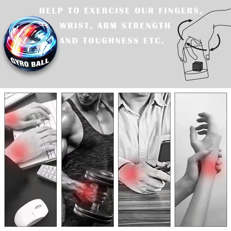 Entrenador de muñeca con bola de potencia, ejercitador de brazo, mano y antebrazo, giroscópico con inicio automático, equipo deportivo de fitness.