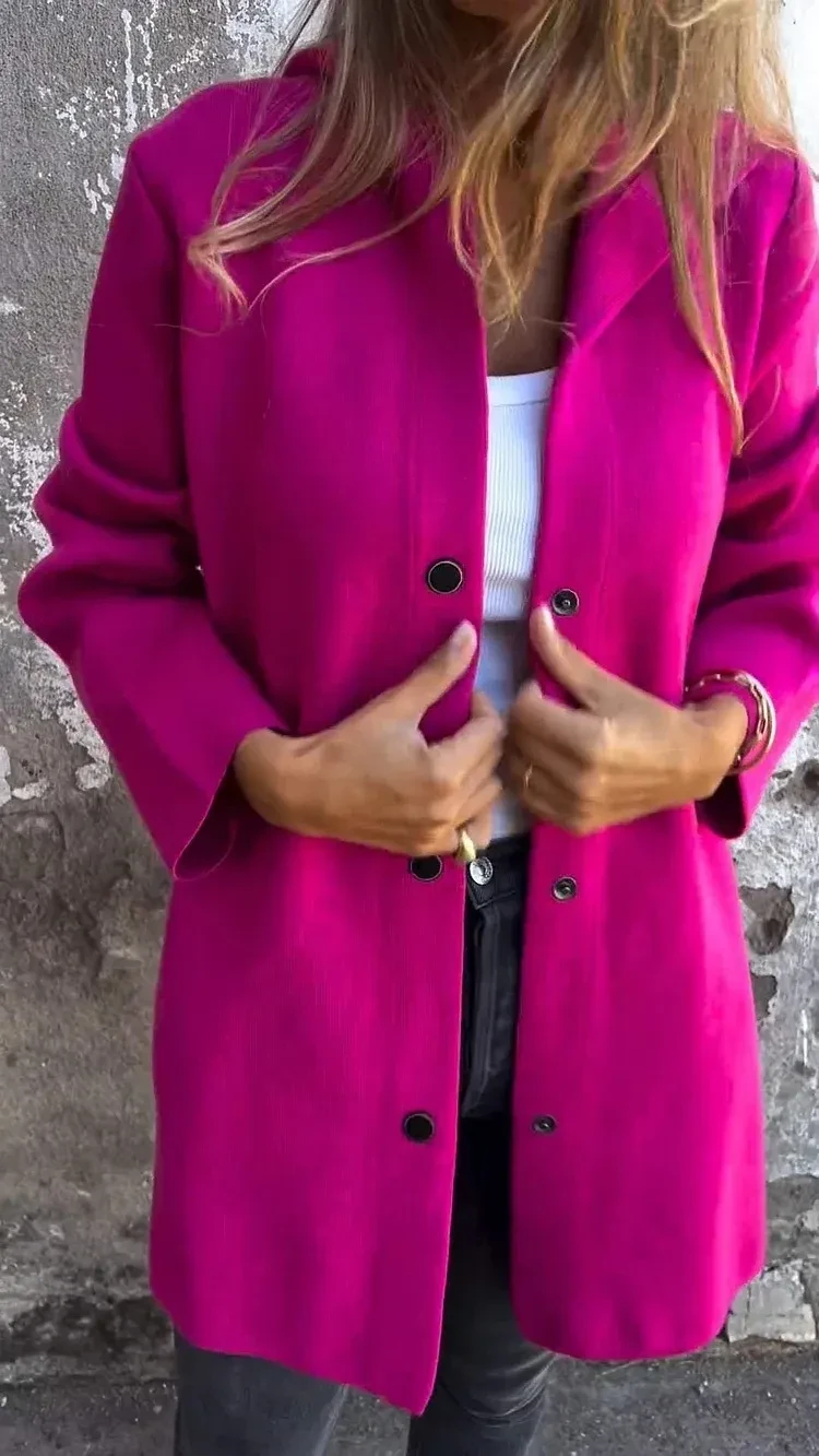 Cárdigan informal con capucha y botonadura sencilla, chaqueta holgada de color liso, ropa de mujer para primavera y otoño